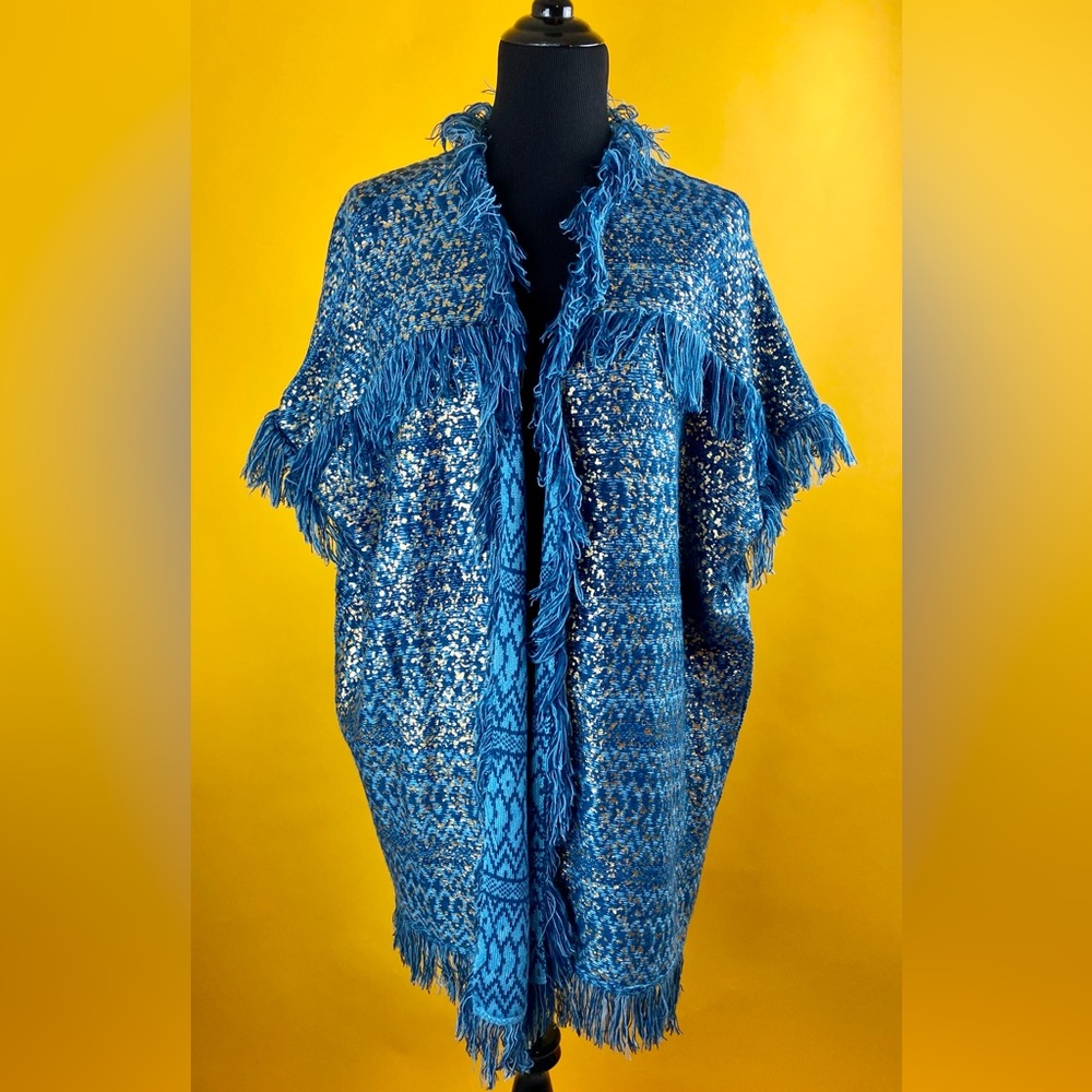 Simply Styled By Sears Blue & Gold Sweater Vest - image 1